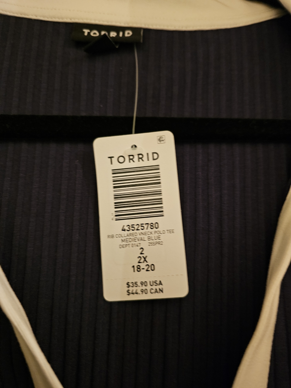 💙 NWT Torrid Plus Size Polo Crop Top – Preppy Tennis Vibes 2 (2X / 18–20) 🎾 - Picture 8 of 8